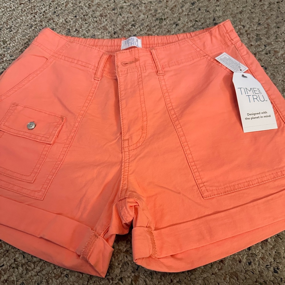 Time  and tru brand new with tags salmon color shorts size 4